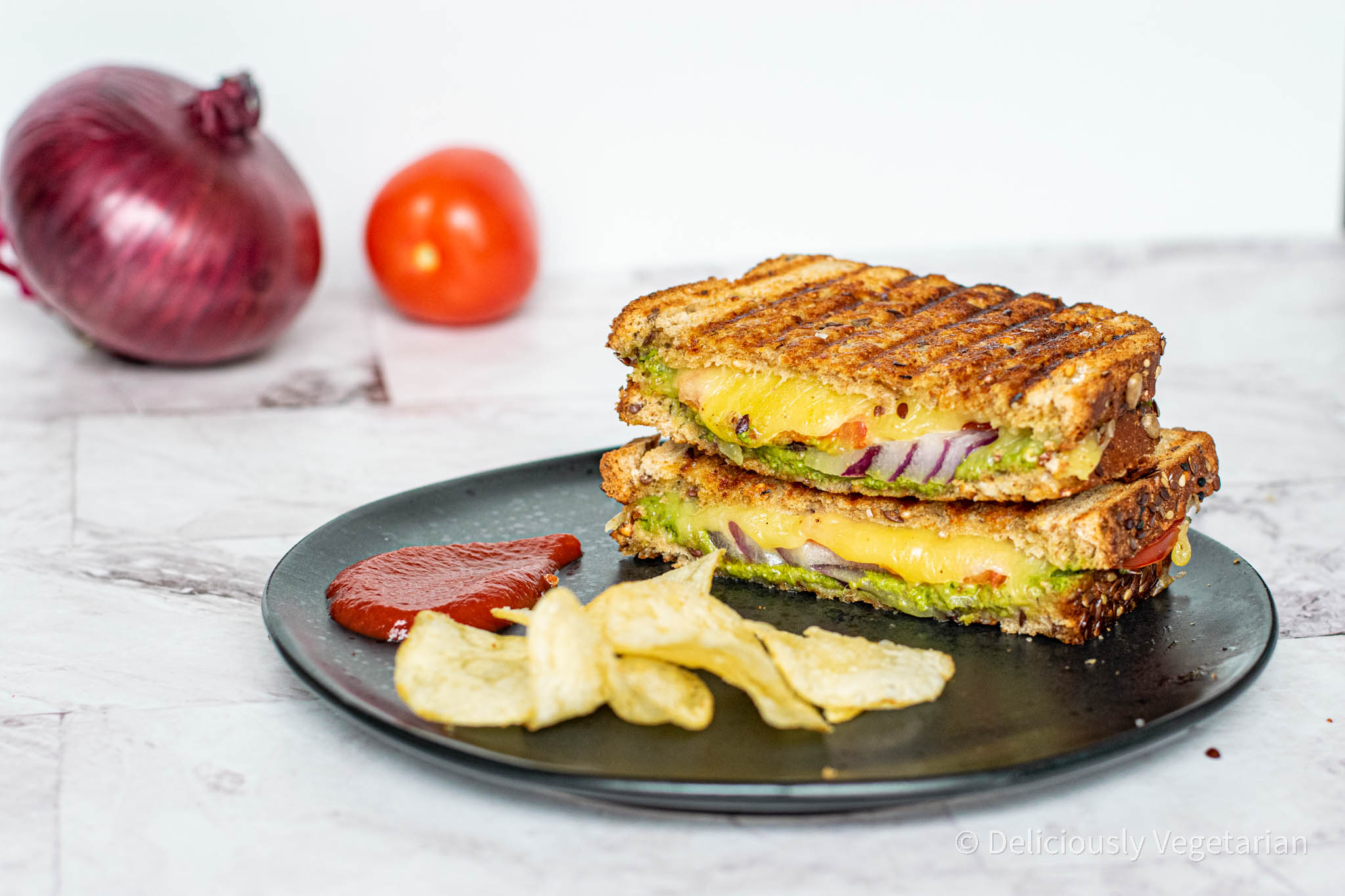 Bombay Grilled Sandwich - Deliciously Vegetarian